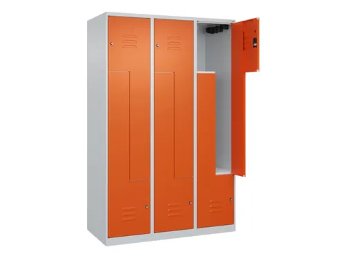 Z-garderobekast,HxBxD 1850x1200x500mm,vak B 200/400mm,cil.-slot