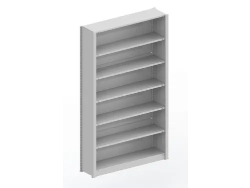 kantoorstelling grondveld HxBxD 2200x1306x335mm 6 OH Stalen Ral7035