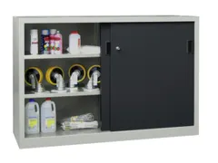 schuifdeurkast,HxBxD 1000x1500x600mm,RAL7035,front RAL7016