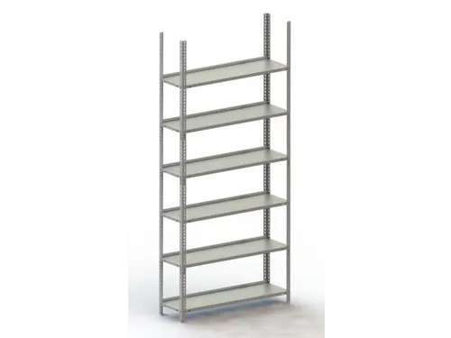 Schroefstelling Basisveld 1850x1004x304mm 6legborden 75kg Ral7035