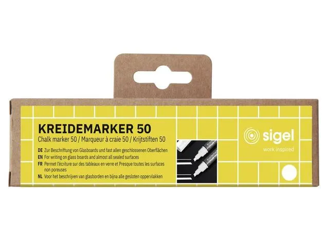 Krijtstift Sigel set 2stuks wit wig punt 1-5 mm