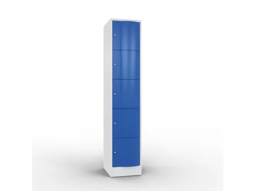lockerkast,HxBxD 1950x396x540mm,1x5vakken,romp RAL7035,front RAL5010