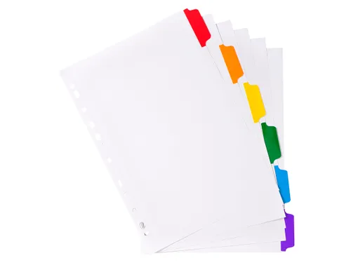 Tabblad Karton 160 Gram A4 index 6 tabs wit