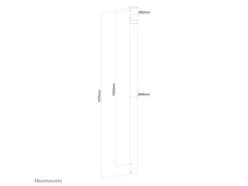 Neomounts NS-EP100BLACK Verlengbuis TV-beugel plafond - h 107,5 cm - m