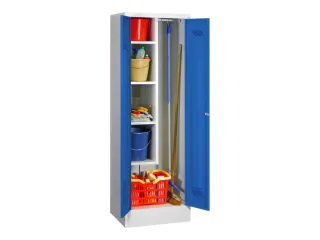 Schoonmaakkast HxBxD 1850x600x500mm Klink Sokkel RAL7035 Front RAL5010 - 2