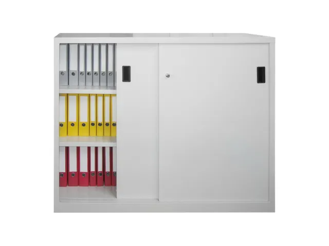 schuifdeurkast,HxBxD 1200x1500x600mm,RAL7035,front RAL7035