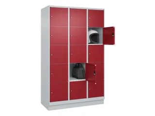 lockerkast,HxBxD 1950x1200x500mm,3x5vakken,vak B 400mm,cil.-slot - 1