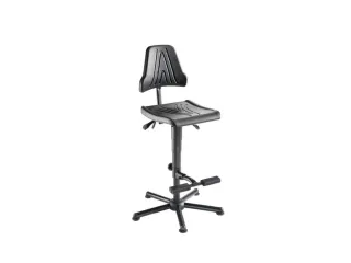 Werkplaatsstoel 535-785mmx420mmx440mm Pu-Zitting Zwart Glijders - 1