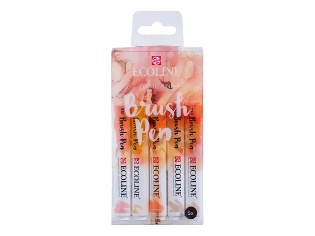 Feutre pinceau Talens Ecoline beige-rose assorti bliser 5 pièces