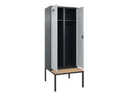 locker met bank,voor scheiding van kleding,HxBxD 2120x800x815mm,2vak