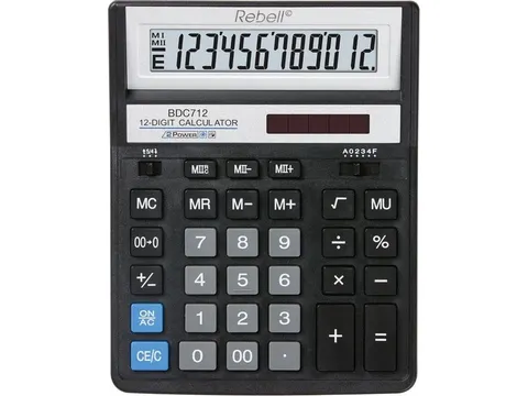 Calculator Rebell-BDC712GL-BX zwart-goud desktop