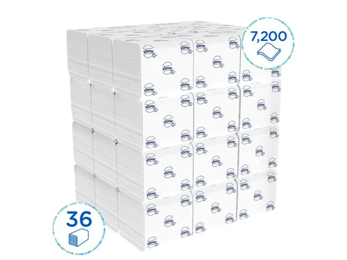 Toiletpapier Kleenex gevouwen tissues 2 laags 36x200stuks wit 8408