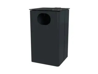 combi-asbak,HxBxD 537x325x388mm,afvalbak inhoud 35l,romp staal RAL7016 - 1
