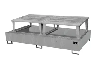 opvangbak,v. 2xIBC,opvangvol. 1000l,HxBxD 863x2650x1460mm - 2