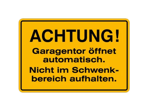 aanwijzingsbord,Let op! Garagedeur opent automatisch.