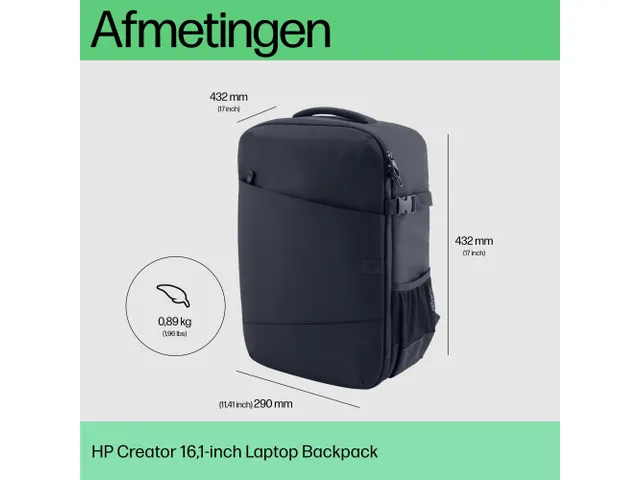Hp Creator Notebook Laptoptas Backpack 16.1 Inch Blauw