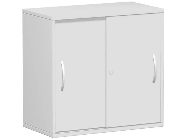 kantoor-schuifdeurkast 798x800x425mm hout romp+front Ral7035 2 OH