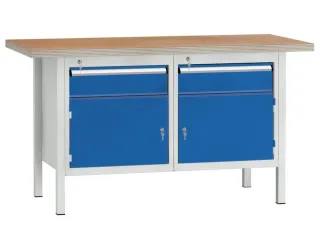 Werkbank 840x1500x700mm 2laden 150mm 2 Kastvakken 350mm Ral7035 - 1