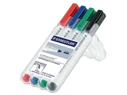 Etui 4 stuks Whiteboard Marker Assorti Compact 2mm