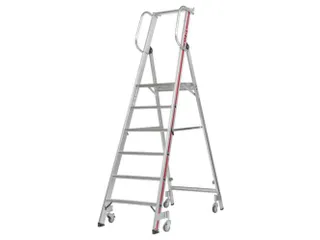 verrijdbare platformladder,bordes HxBxD 1420x440x400mm,6treden - 1