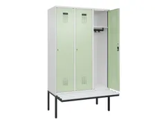 locker met bank,HxBxD 2120x1200x815mm,3vak,vak B 400mm,cilinderslot