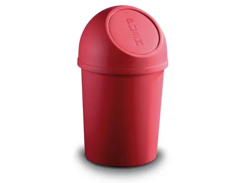 afvalbak,13l,HxØ 490x253mm,romp PP rood,deksel PP rood