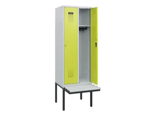 locker met bank,HxBxD 1950x600x815mm,2vak,vak B 300mm,cilinderslot - 1
