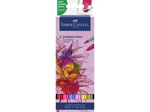 Duo aquarelmarker Goldfaber etui 6 stuks Flowers