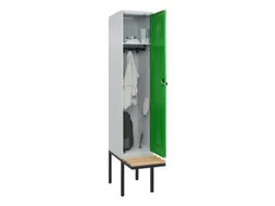 locker met bank,HxBxD 2120x400x815mm,1vak,vak B 400mm,draaigrendel