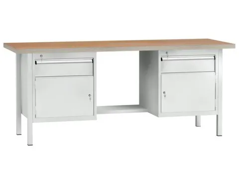 Werkbank Hxbxd 840x2000x700mm 2laden 150mm Ral5010 Front Ral5010