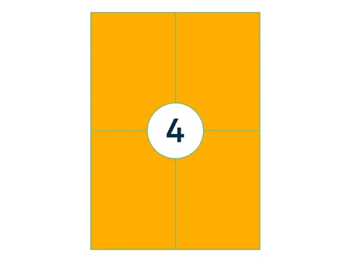 Etiket 105x148mm Fluor Oranje 100 Vel