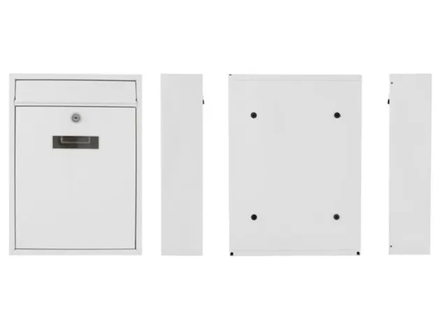 Brievenbus Ibiza Wit met naamplaatje incl. 2 sleutels 36x26x8cm