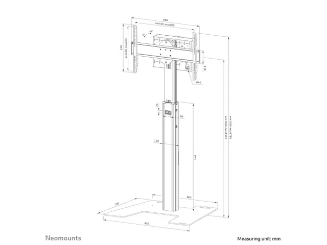Neomounts MOVE Up FL45S-825BL1 Support au sol écran 37-75 inch - max