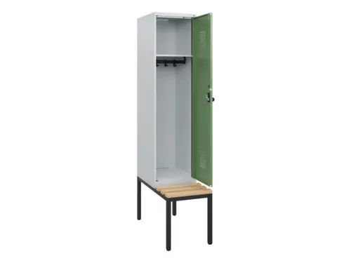 locker met bank,HxBxD 1950x400x815mm,1vak,vak B 400mm,draaigrendel