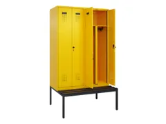 PBM-locker met bank,HxBxD 2120x1200x815mm,4vak,vak B 300mm