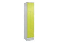 Z-garderobekast,HxBxD 1950x400x500mm,vak B 200/400mm,cil.-slot,sokkel