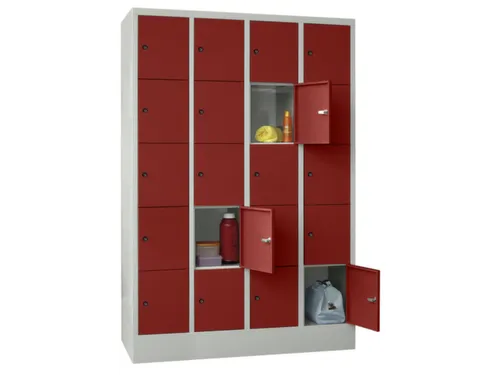 lockerkast,4x5vakken,vak B 300mm,cil.-slot,RAL7035,front RAL3000