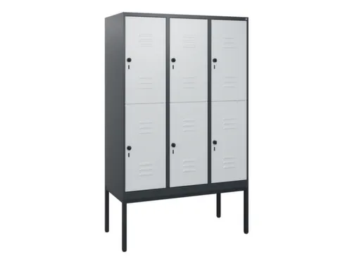 dubbeldekse locker,HxBxD 1950x1200x500mm,3x2vak.,vak B 400mm