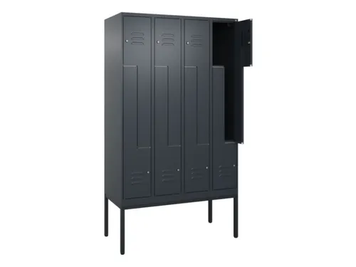 Z-garderobekast,HxBxD 2120x1200x500mm,vak B 150/300mm,cil.-slot