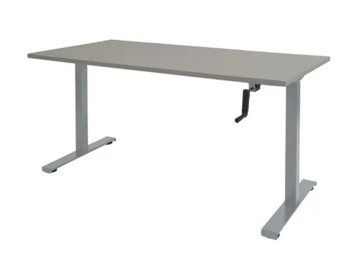 Dextro Slinger Bureau Zit-sta T-poot 120x80 Licht Grijs 25mm - Alu