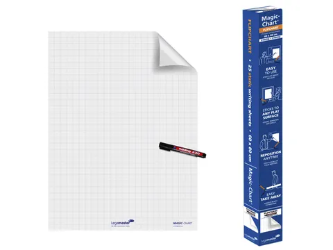 Zelfklevend Flipoverpapier Magic Chart Wit Met Ruit Voordeelbundel