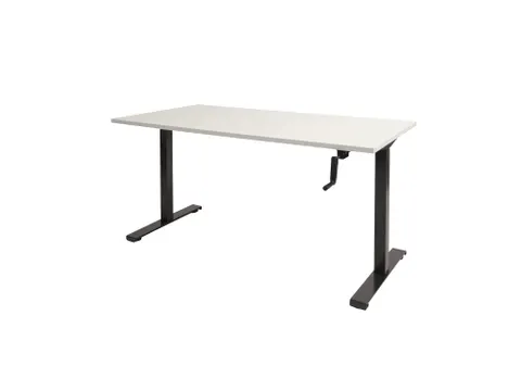 Slinger Bureau Zit-sta Zwart Poot 160x80cm Blad Krijtwit