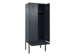 locker met bank,HxBxD 2120x800x815mm,2vak,vak B 400mm,draaigrendel