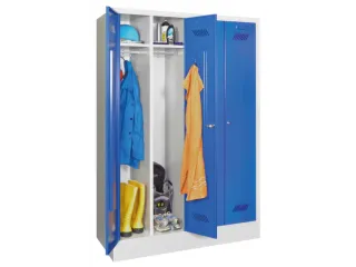 garderobekast,HxBxD 1850x1170x500mm,4vak,RAL7035,front RAL7016 - 1