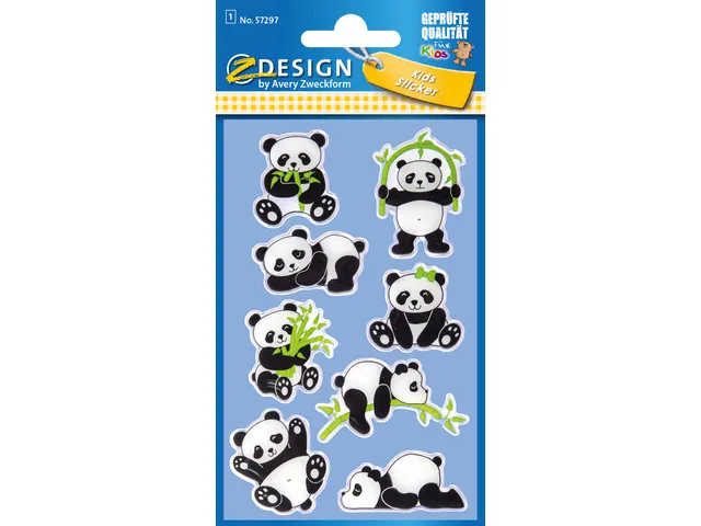 Glossy etiket Z-design Kids pakje a 1 vel panda