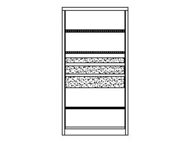 systeemkast,HxBxD 1950x1040x630mm,3xStalen bodem,RAL7035,front RAL3000
