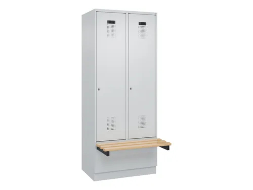 locker met bank,HxBxD 1950x800x815mm,2vak,vak B 400mm,cilinderslot