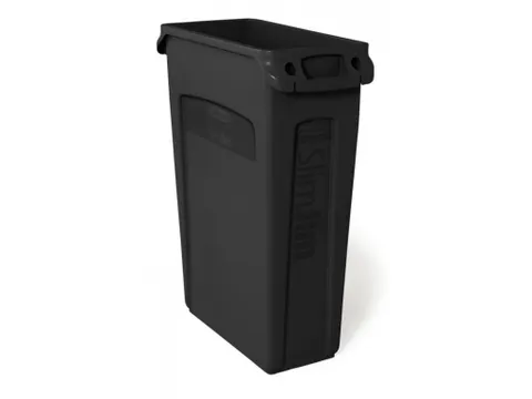 Rubbermaid Slim Jim container 87 liter zwart met handgreep