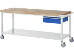 Werkbank Hxbxd 880x2000x700mm Beukenhouten Werkblad 1lade Legbord