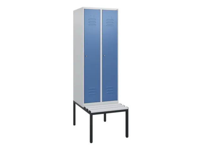 locker met bank,HxBxD 1950x600x815mm,2vak,vak B 300mm,cil.-slot